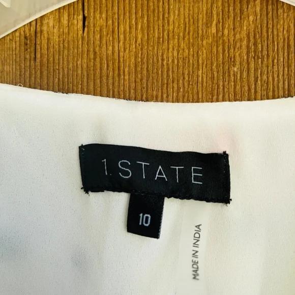 1.state Womens Colorblocked Tiered Maxi Dress New Ivory Dark Indigo Size 10 NWT - Picture 9 of 17